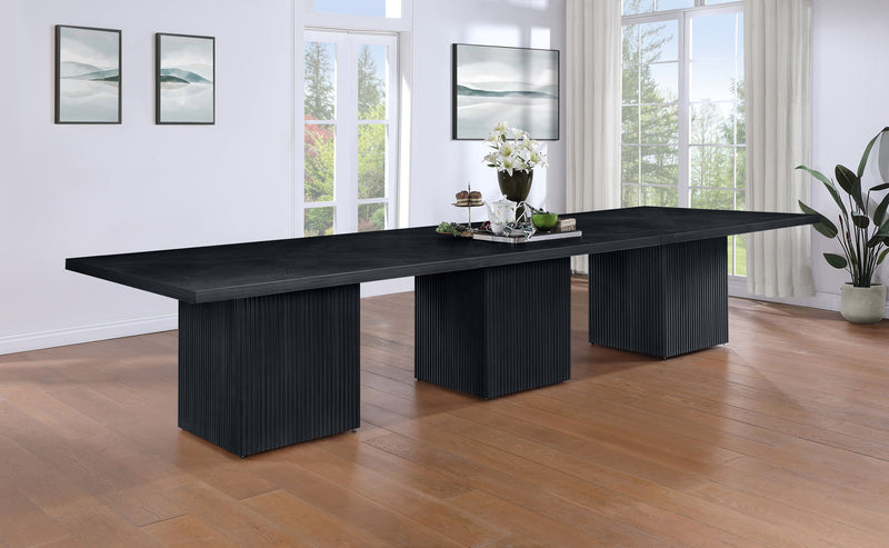 Belinda 54" Black Solid Wood and Oak Veneer Modular Dining Table