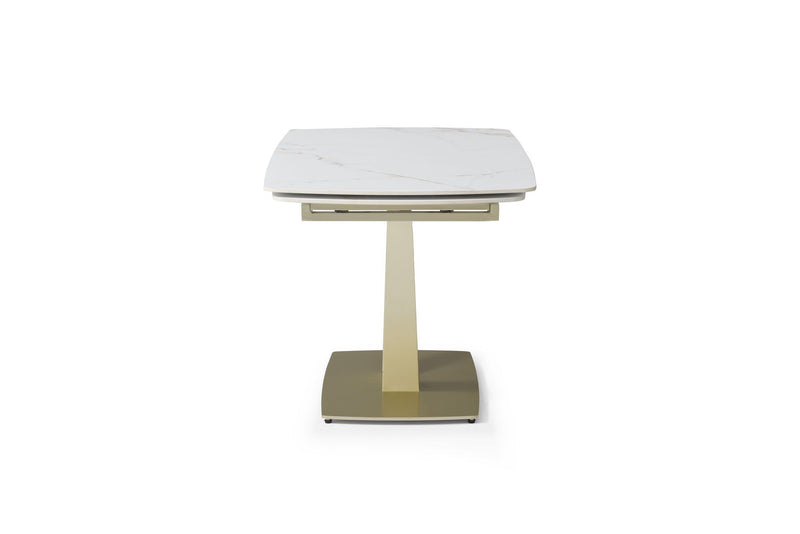 109 - Dining Table - White Gloss / Golden Jade