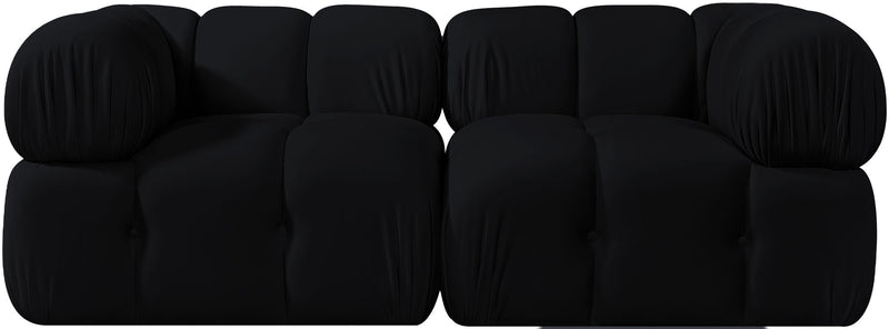Orin - Velvet Performance Fabric Upholstered 2 Piece Modular Sofa (2 Corner Chairs)