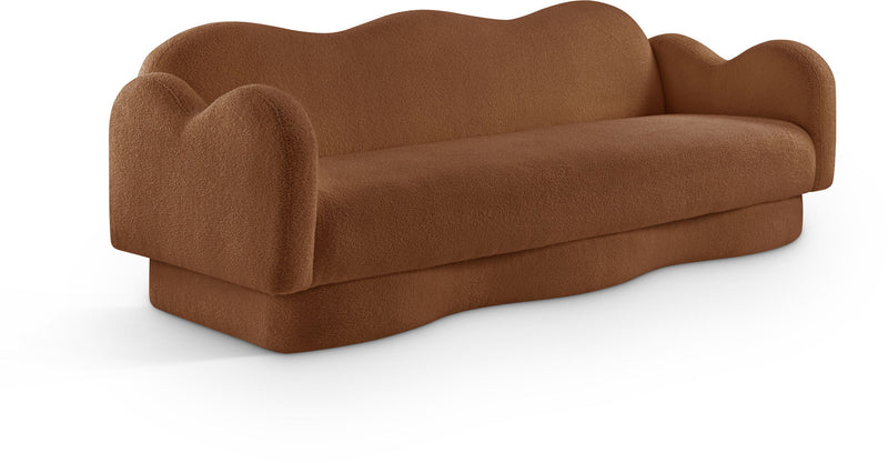 Bloom 82" Saddle Teddy Fabric Upholstered Sofa