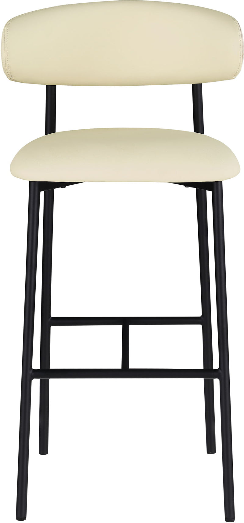Lupita Cream Vegan Leather Upholstered Bar Stool