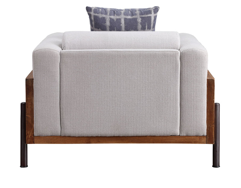 Pelton - Chair With Pillow - Fabric & Walnut