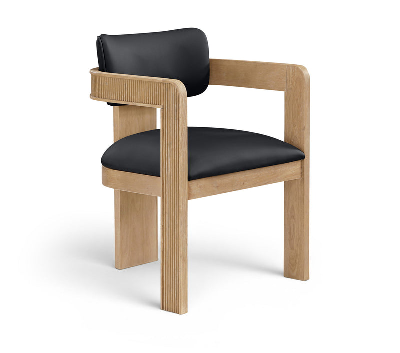 Sacha - Vegan Leather Upholstered Dining Chair With Natural Base (Set of 2)