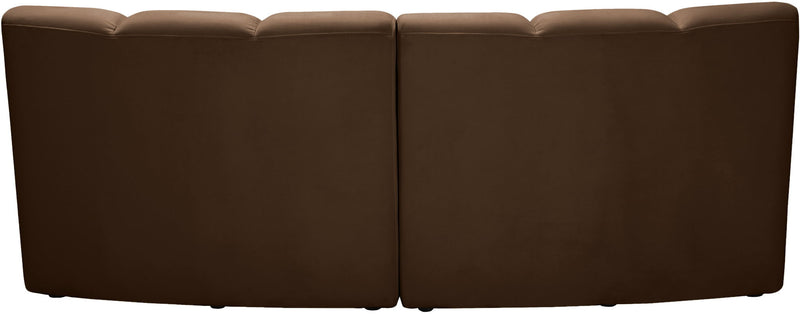Infinity 83" Brown Velvet Upholstered 2pc. Modular Sectional