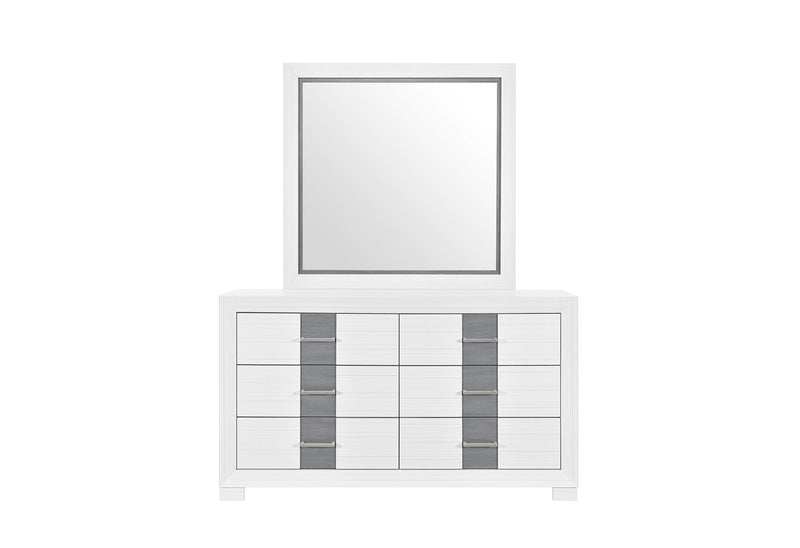 Optimus - 4 Piece Bedroom Set (Queen Bed, Dresser, Mirror, Nightstand) - White