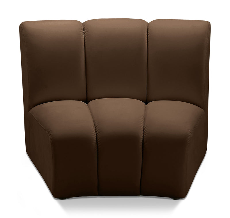 Infinity Brown Velvet Upholstered Modular Chair