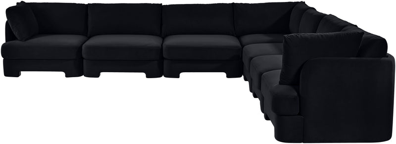 Hammond - Velvet Performance Fabric Upholstered 7 Piece Corner Sectional