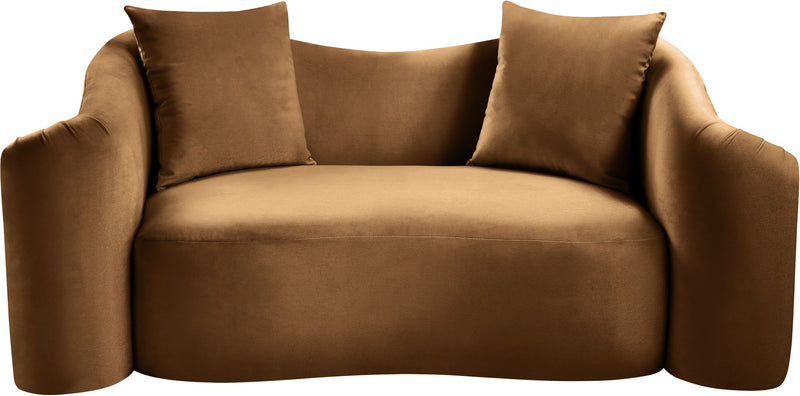 Destin 70" Saddle Velvet Upholstered Loveseat