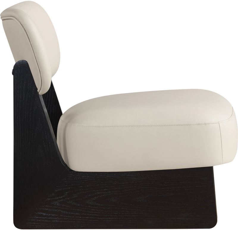 Vetra Taupe Vegan Leather Upholstered Accent Chair