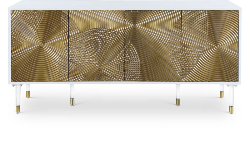 Bellissimo White Lacquer Finish And Acrylic Sideboard / Buffet