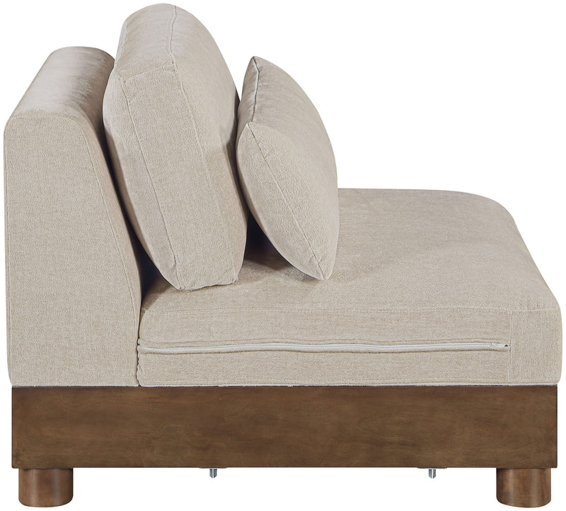 Turin Taupe Fabric Upholstered Modular Armless Chair