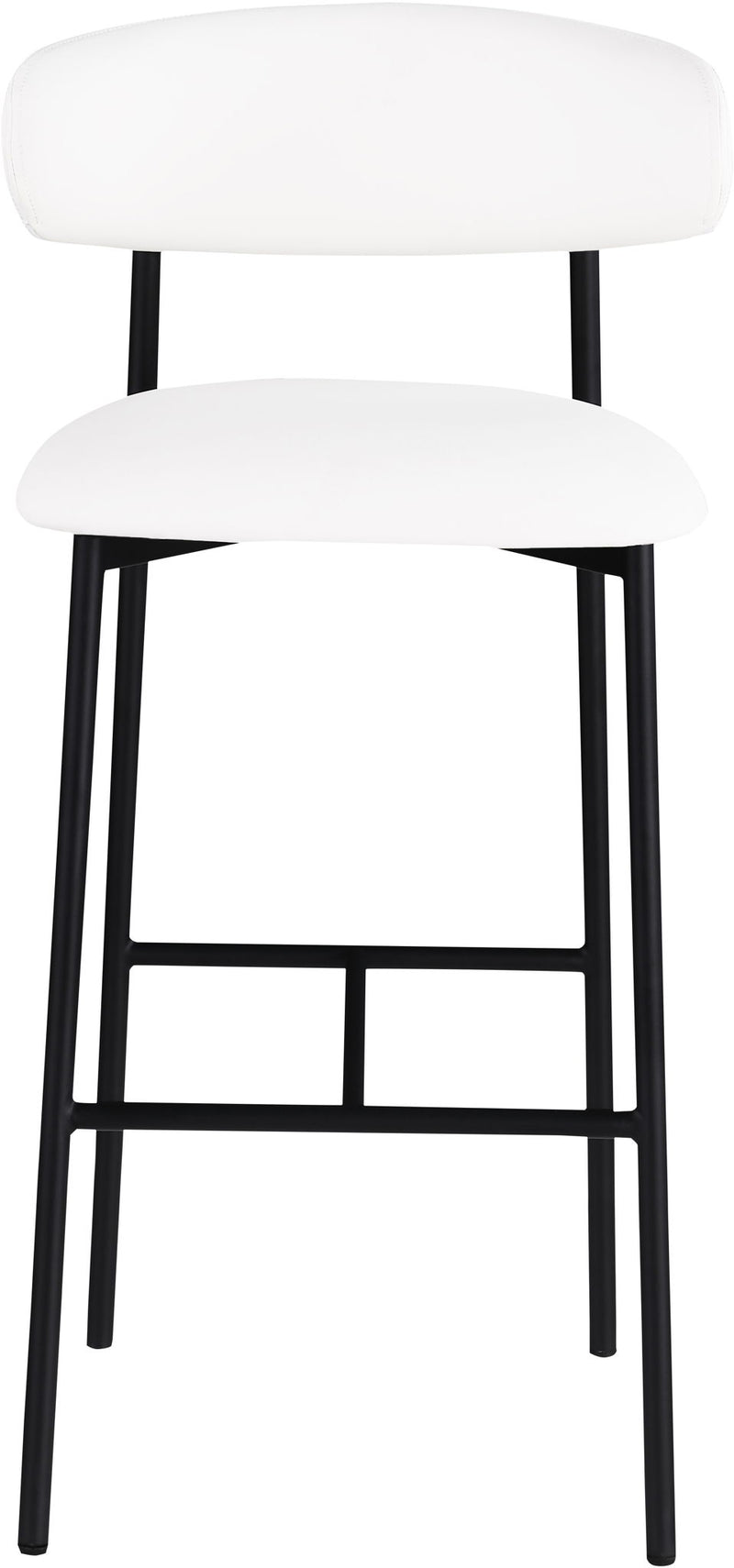 Lupita - Vegan Leather Upholstered Bar Stool With Matte Black Frame (Set of 2)