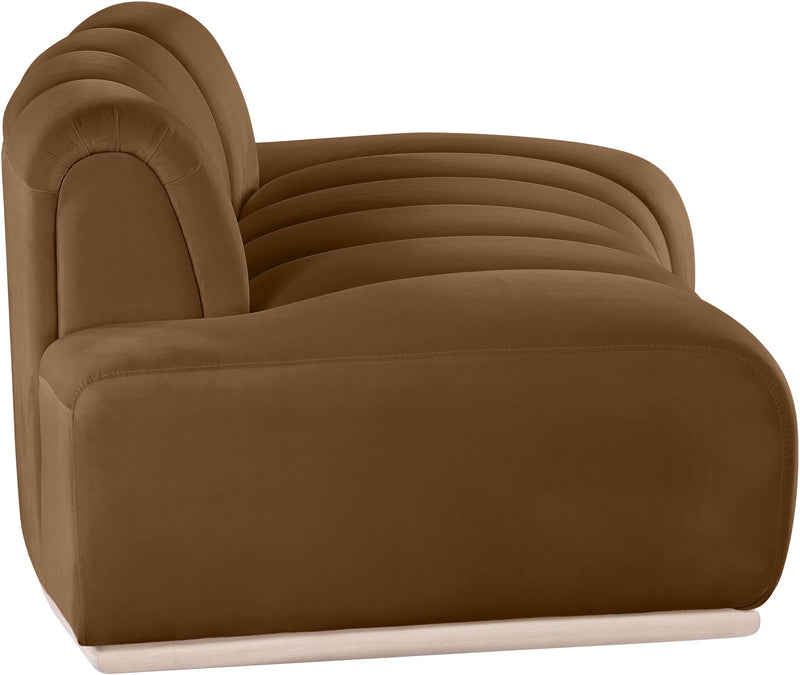 Jace 78.5" Saddle Velvet Upholstered Loveseat