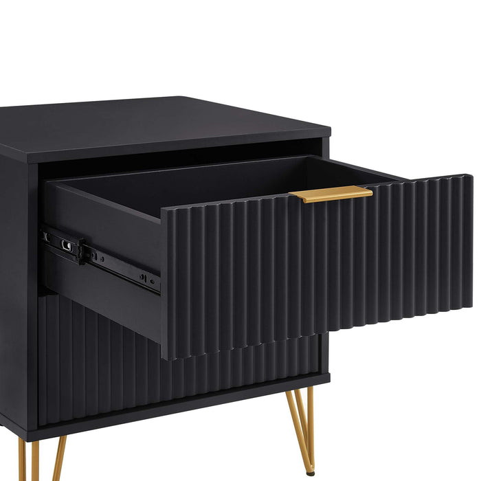 Manhattan Dumbo - Fluted 2-Drawer Nightstand