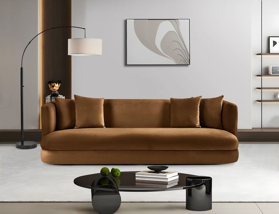 Alder 93.5" Saddle Velvet Upholstered Sofa