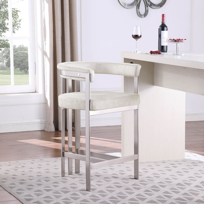 Marcello Stone Velvet Upholstered Counter Stool