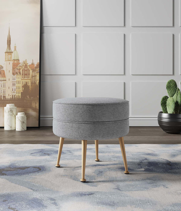 Manhattan Bailey - Accent Ottoman With Gold Chrome Legs