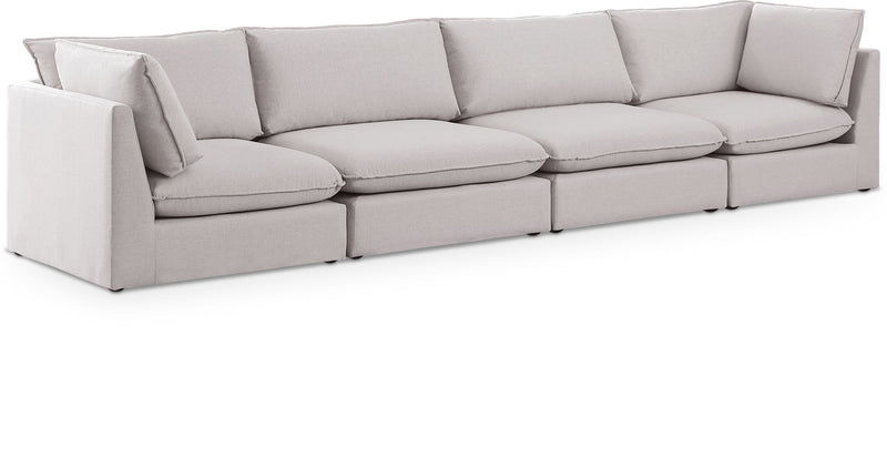 Mackenzie 160" Linen Textured Fabric Upholstered 4pc. Modular Sofa