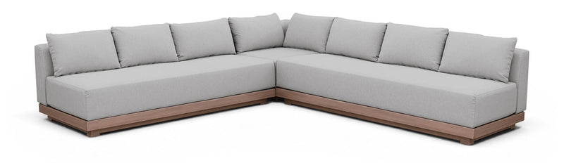 Solace - Olefin Performance Fabric 3 Piece Outdoor Patio Modular Sectional (2 Sofas & Corner Chair)