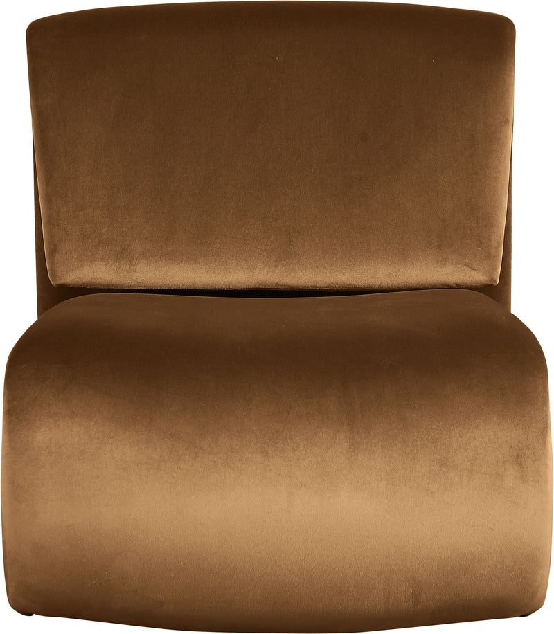 Nouveau Saddle Velvet Upholstered Accent Chair