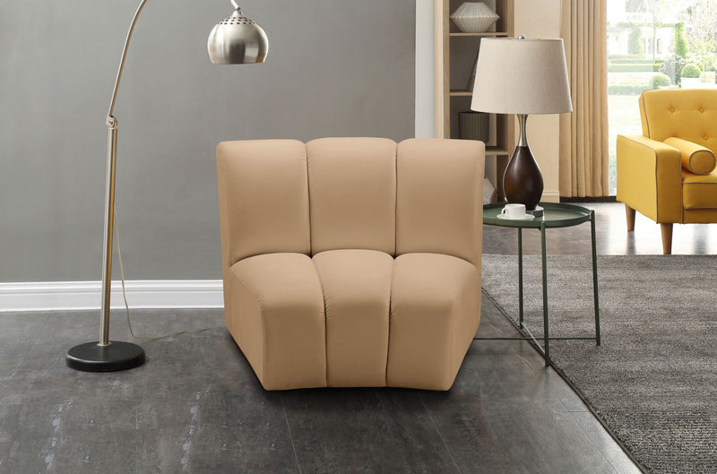 Infinity Camel Velvet Upholstered Modular Chair