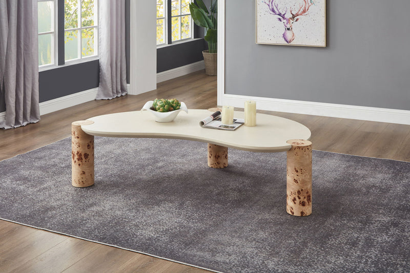 Thor Natural Resin Top And Burl Veneer Base Coffee Table