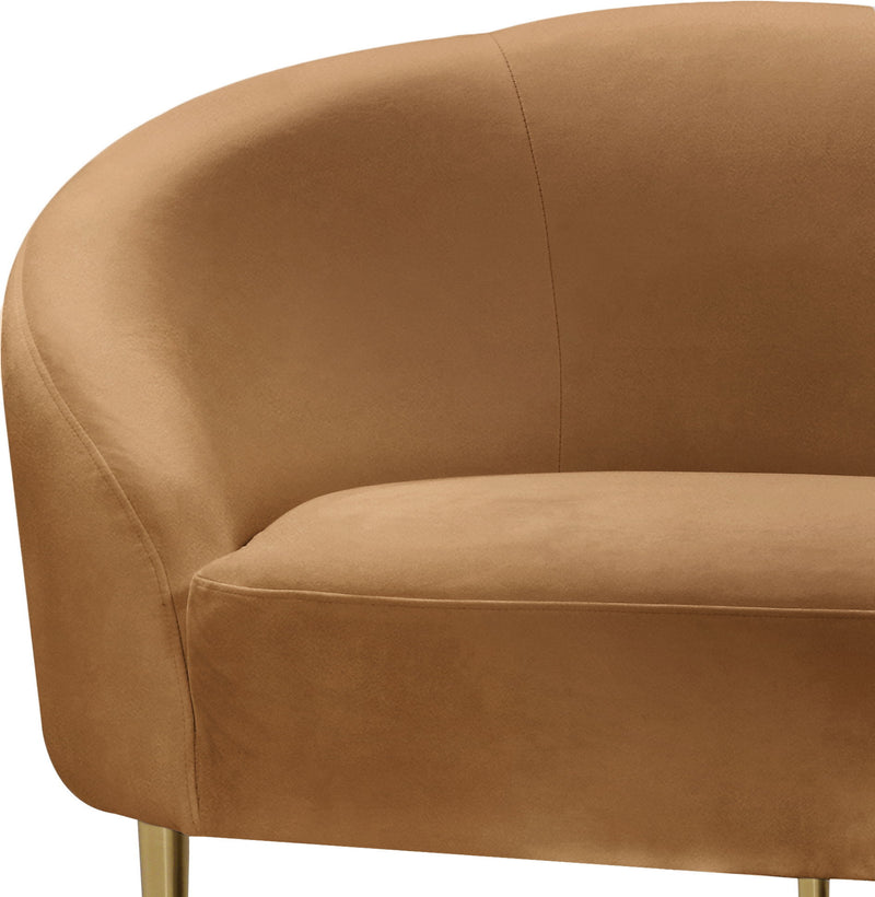 Ritz 67" Saddle Velvet Upholstered Loveseat