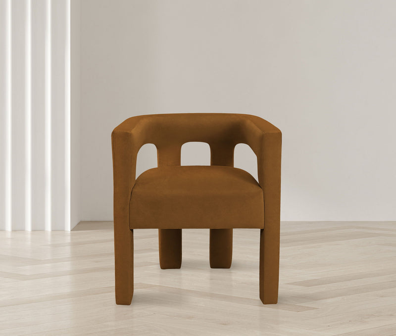 Athena Saddle Velvet Upholstered Dining Chair