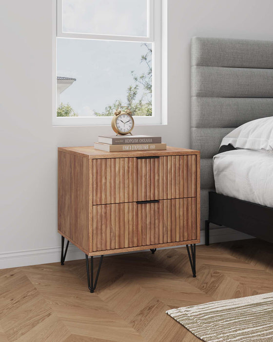 Manhattan Dumbo - Fluted 2-Drawer Nightstand