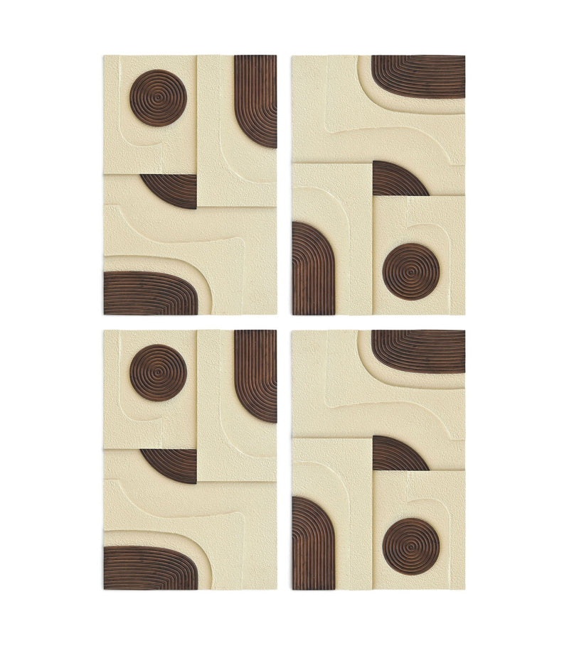 Element - Mango Wood 4 Piece Wall Art