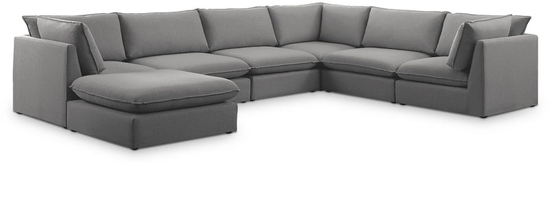 Mackenzie Linen Textured Fabric Upholstered Modular Sectional