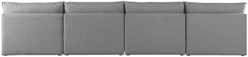 Mackenzie 160" Linen Textured Fabric Upholstered 4pc. Armless Modular Sofa