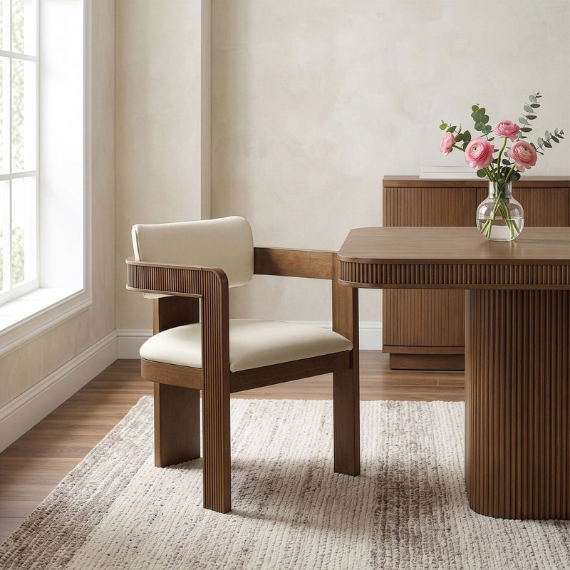 Sacha - Vegan Leather Upholstered Dining Chair With Brown Base (Set of 2)
