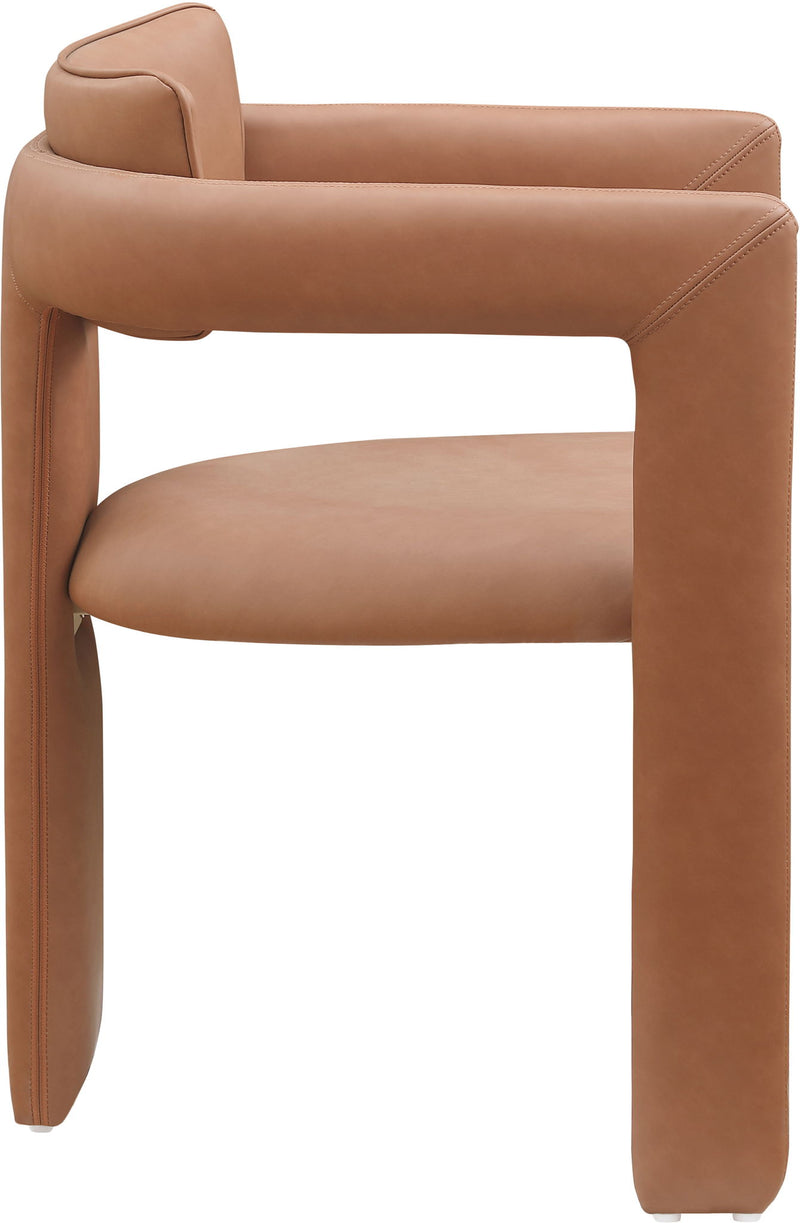 Brenda Cognac Vegan Leather Upholstered Dining Chair