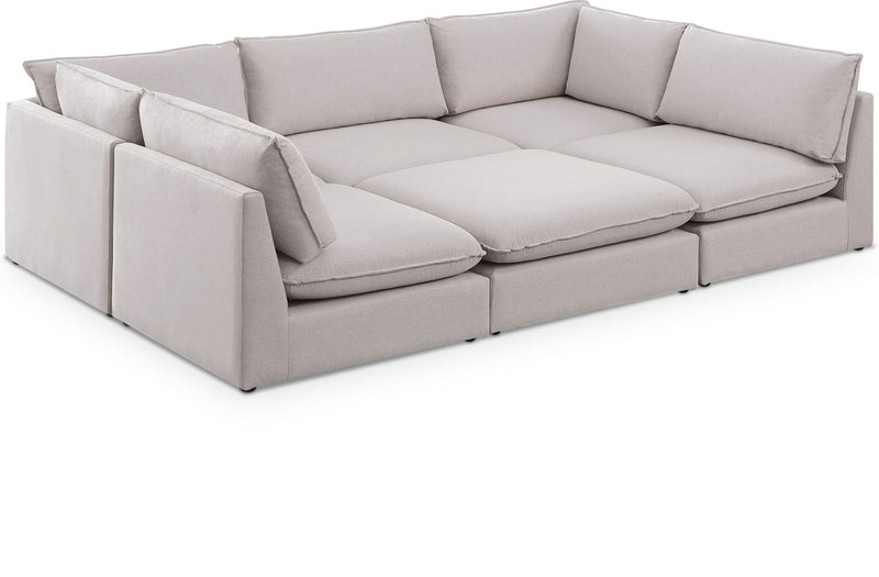 Mackenzie Linen Textured Fabric Upholstered Modular Sectional