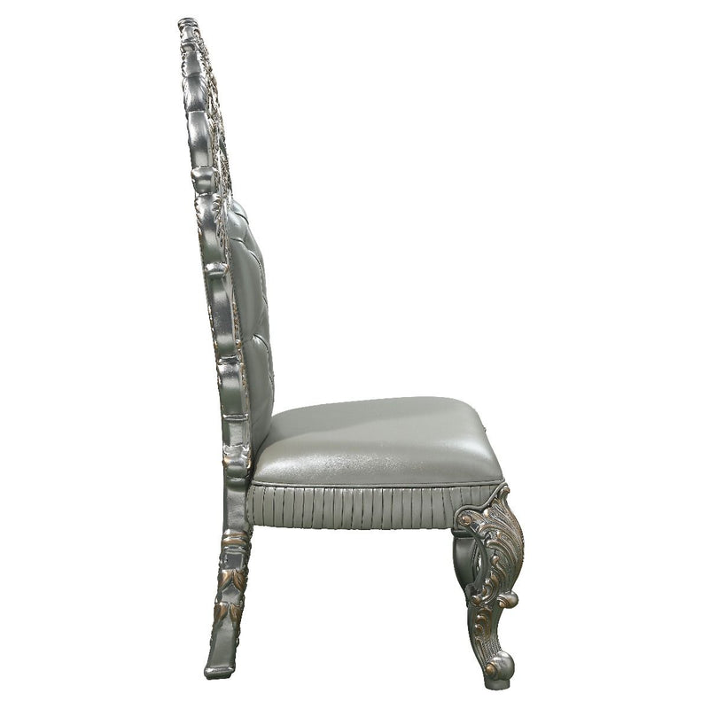Sandoval - Side Chair (Set of 2) - Beige Synthetic Leather & Champagne