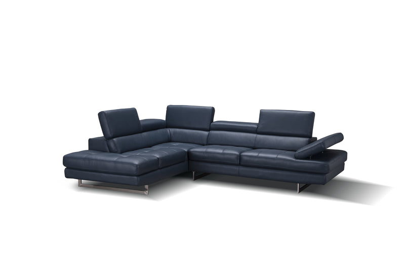 A761 Italian Leather Sectional Slate