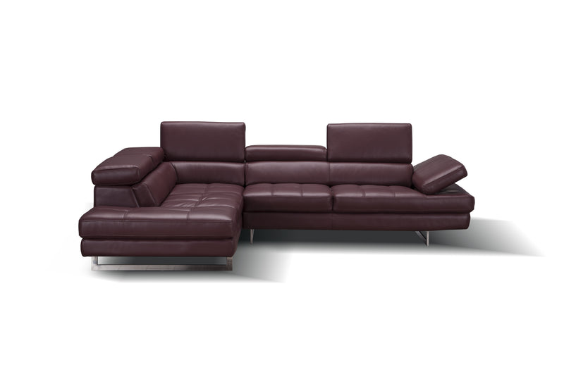 A761 Italian Leather Sectional Slate