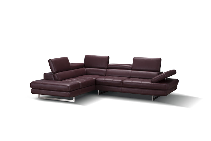 A761 Italian Leather Sectional Slate