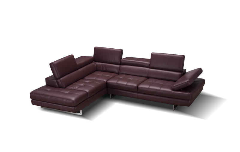 A761 Italian Leather Sectional Slate