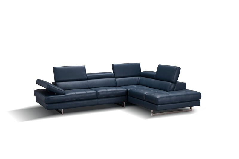 A761 Italian Leather Sectional Slate