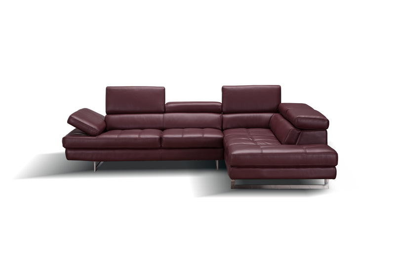 A761 Italian Leather Sectional Slate