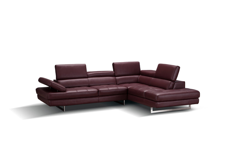 A761 Italian Leather Sectional Slate