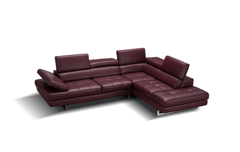 A761 Italian Leather Sectional Slate