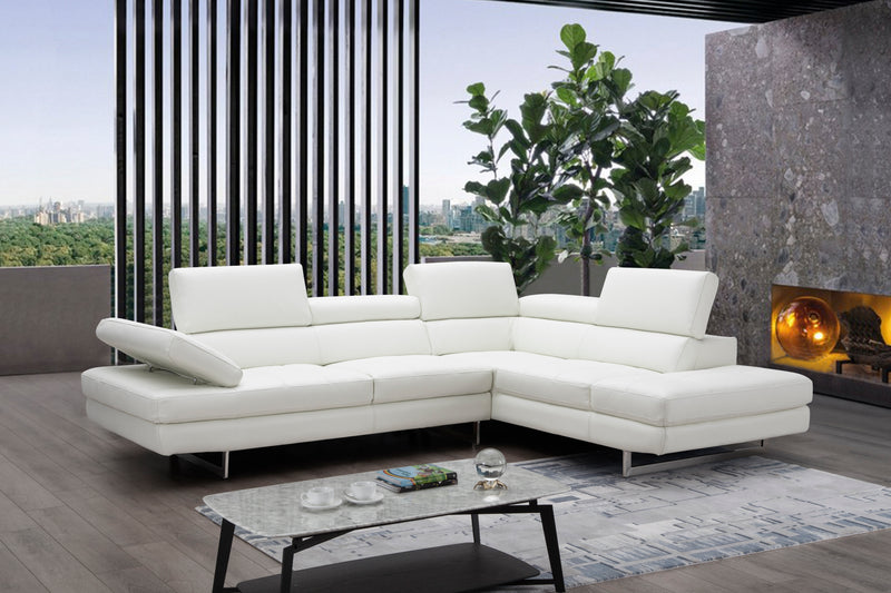 A761 Italian Leather Sectional Slate