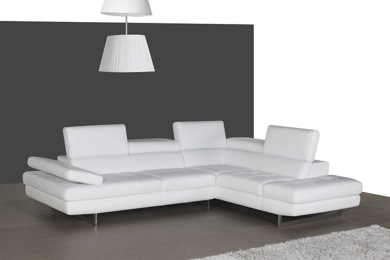 A761 Italian Leather Sectional Slate