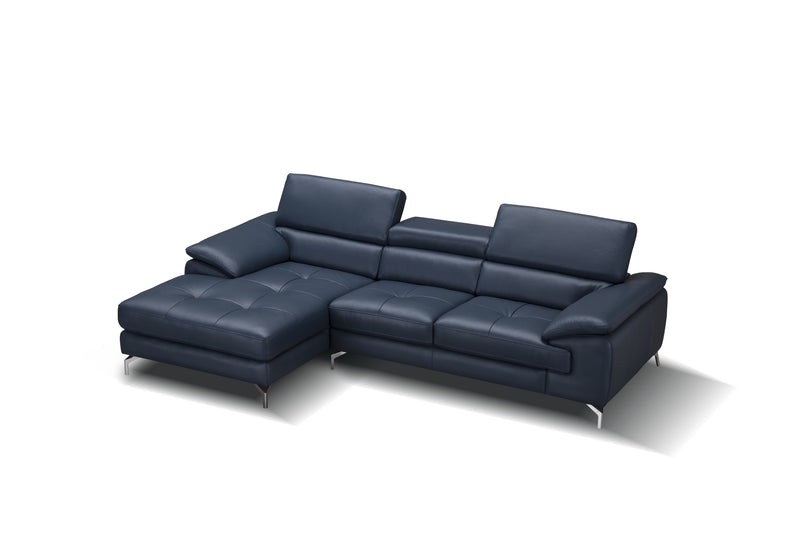 A973B Italian Leather Mini Sectional Chaise