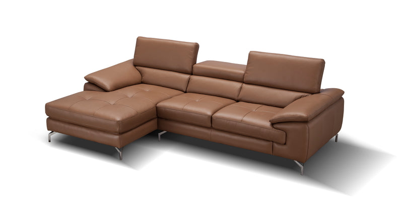 A973B Italian Leather Mini Sectional Chaise