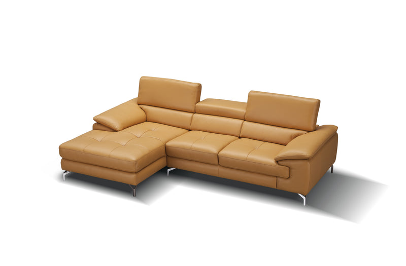 A973B Italian Leather Mini Sectional Chaise