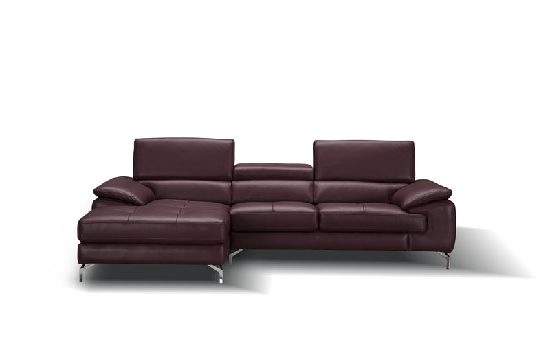 A973B Italian Leather Mini Sectional Chaise